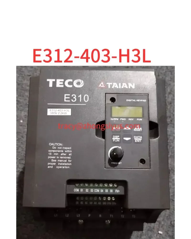 

Used E310 converter, E312-403-H3L, 2.2 kw 380V, function package