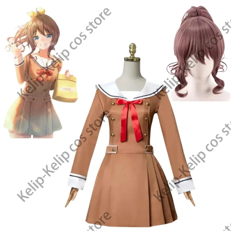 BanG anime impian! Gaya yamakabuki Akumi Kaumi kaku kostum cosplay poppin'party seragam sekolah gaun wig wanita setelan yang indah