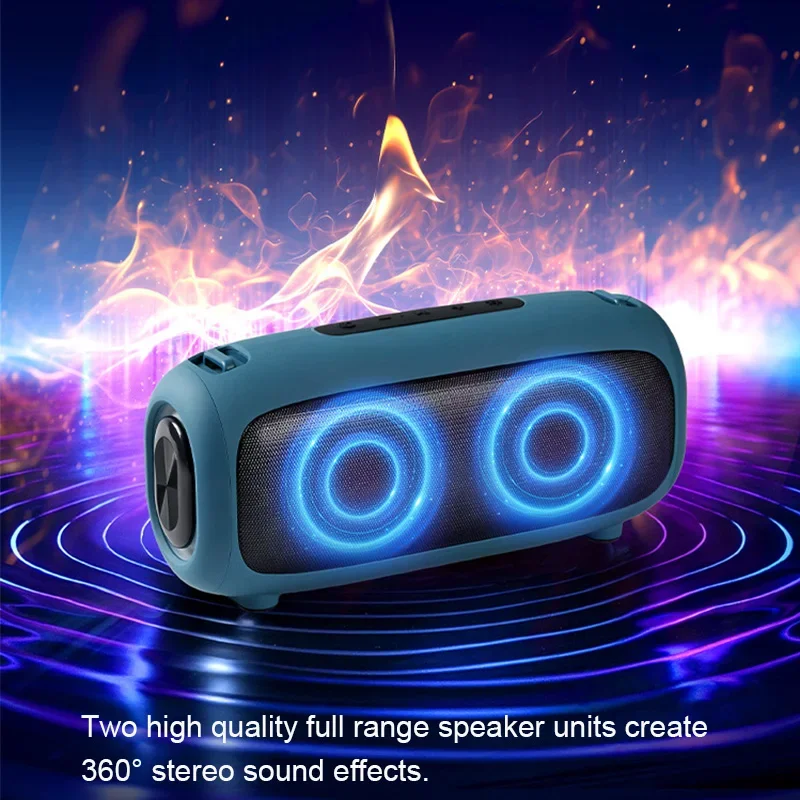 

Flame Lamp Colorful Light Wireless Bluetooth Speaker Desktop Computer Audio Outdoor Portable HIFI Stereo Mini Boombox TF AUX