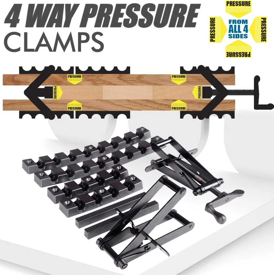 مجموعة مشابك ضغط بأربعة اتجاهات، أداة ربط وتحديد موضع لوحة عرض قابلة للتعديل لأعمال النجارة، مجموعة صنع الخزانات #2