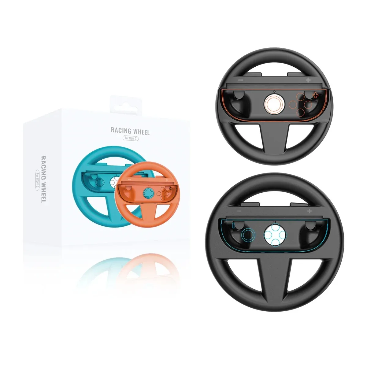 

Steering Wheel Racing for Nintendo Switch 2 Joy Con, 1 Large 1 Small Family kit Mario Kart Controller Accessories for Switch2