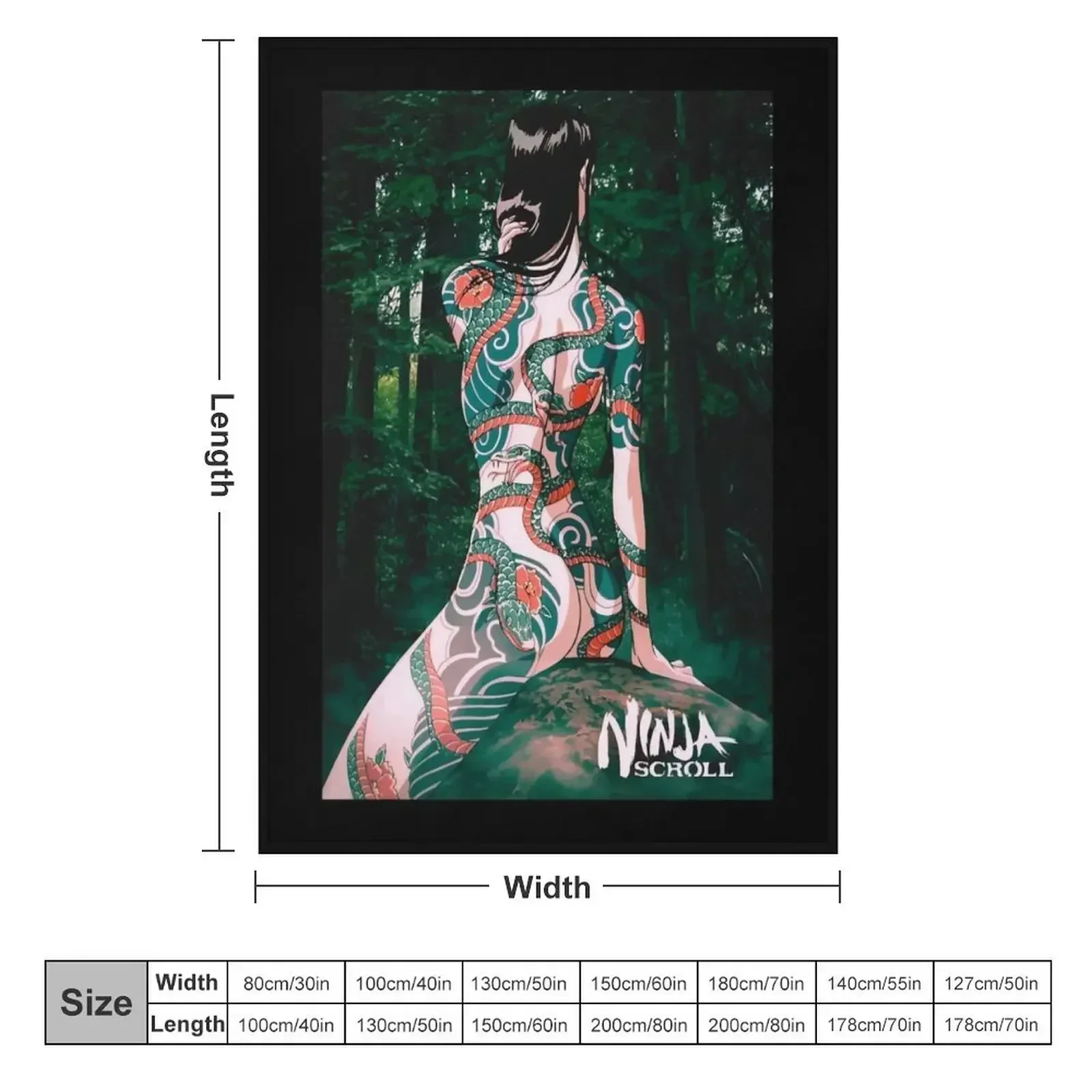 Ninja Scroll Benisato - Tshirt Throw Blanket couch cozy soft plush fuzzy picnic outdoor blanket