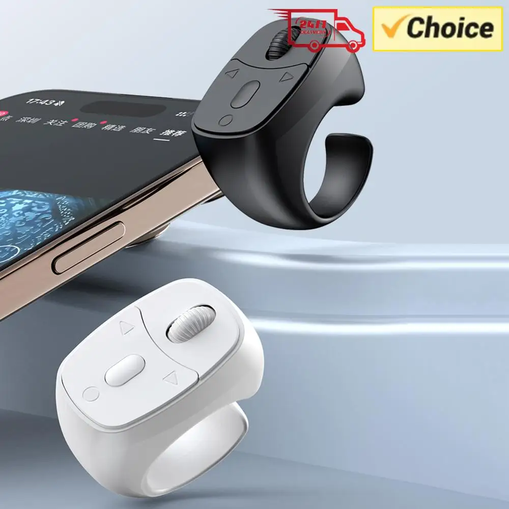 Bluetooth 5.3 Wireless Fingertip Ring Remote Control Page Turner Browsing Scrolling Ring Wireless Camera Shutter Selfie Button
