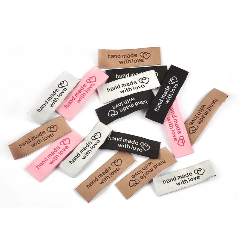 50pcs 5x1.6cm Multicolor Rectangle Embroidered Labels Sew On Clothes Bags Accessories DIY Materials Handmade Garment Tags c3462