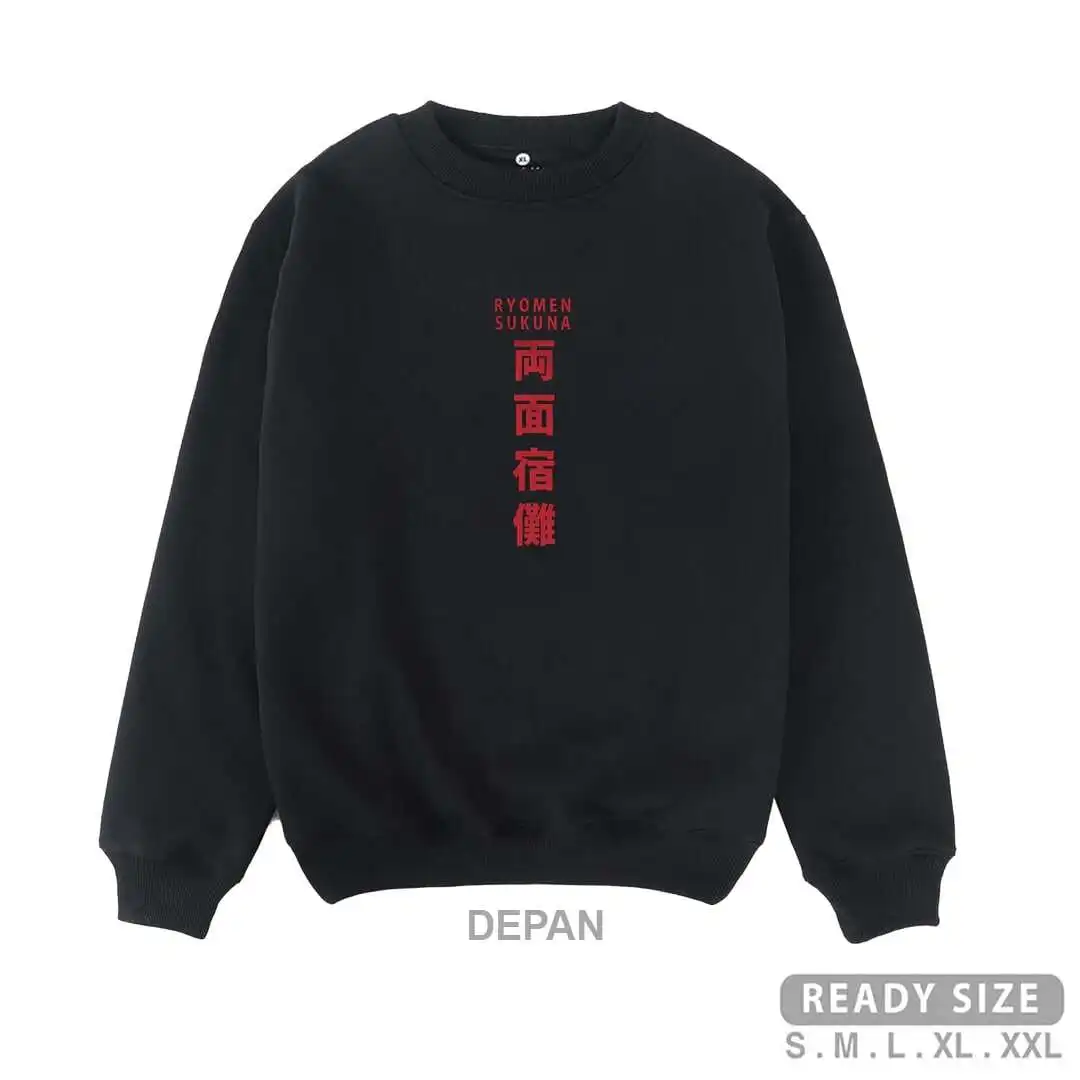 Crewneck Basic Pria Wanita Anime Tokyo Japan Kartun Flacce Size M L Xl Xxl