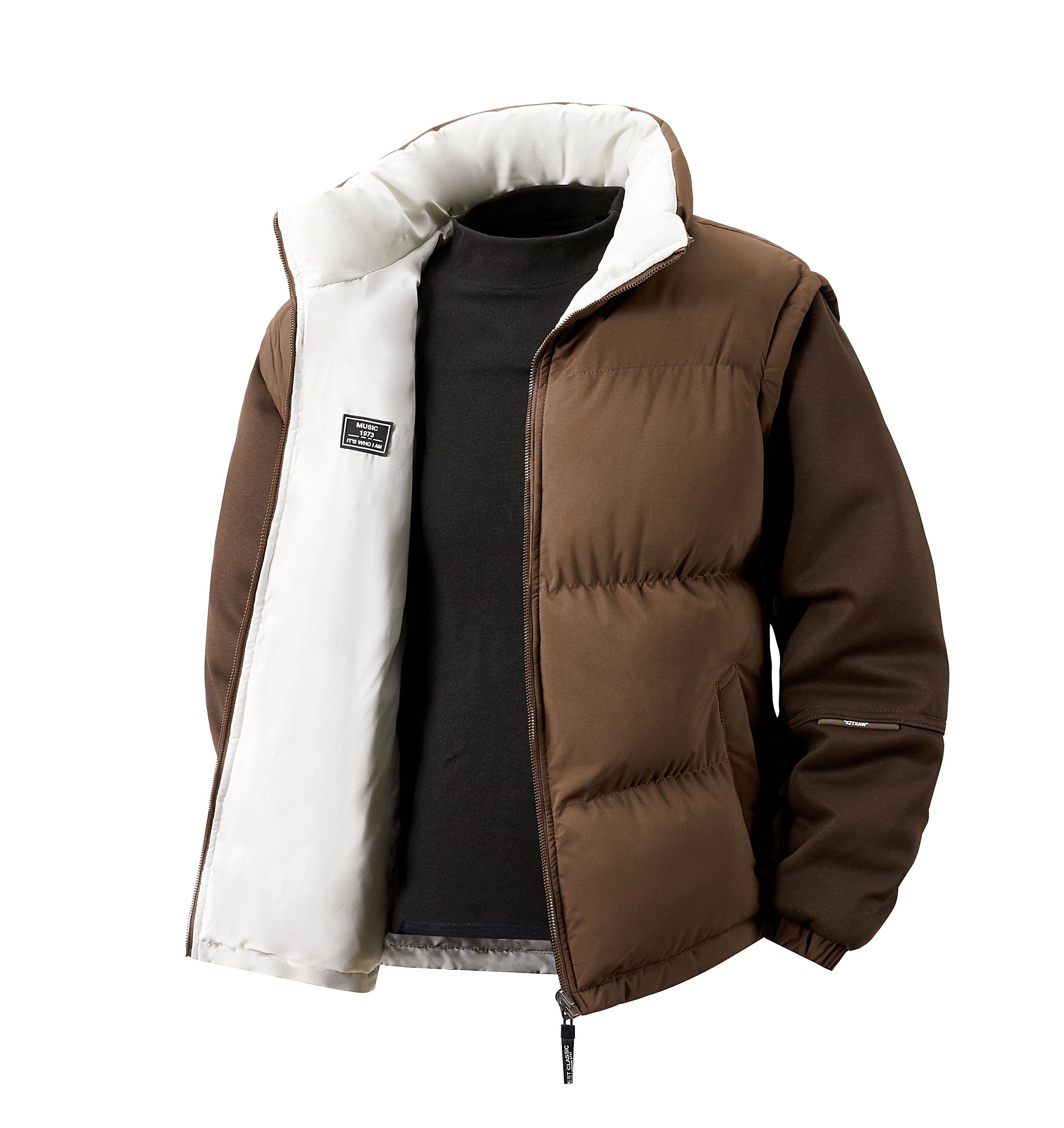 A new double-sided cotton-padded jacket for men in the autumn and winter of 2025, featuring lamb fleece for couples