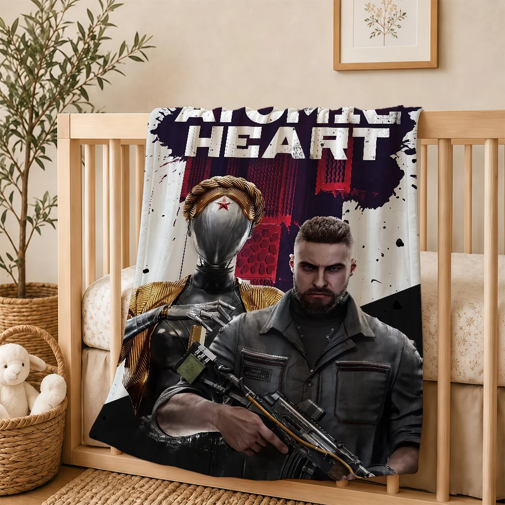 Game Atomic Heart Blanket For Soft Warm Knee For Bedroom Living Room Bed Sofa Camping Picnic Office Gift