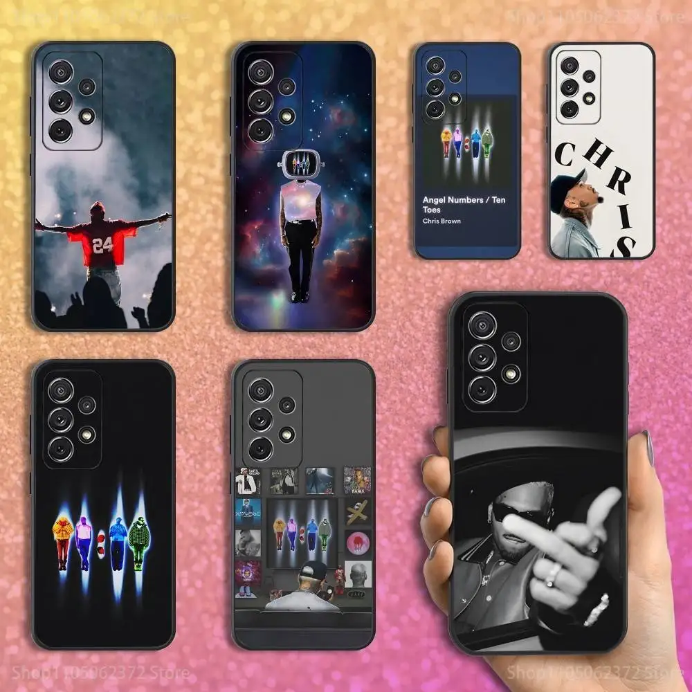 

Hot C-Chris B-Brown Singer Phone Case For Samsung S25,S24,S23,S22,S21,S20,S10,Ultra,Plus,Lite,FE,Soft Silicone Black Cover