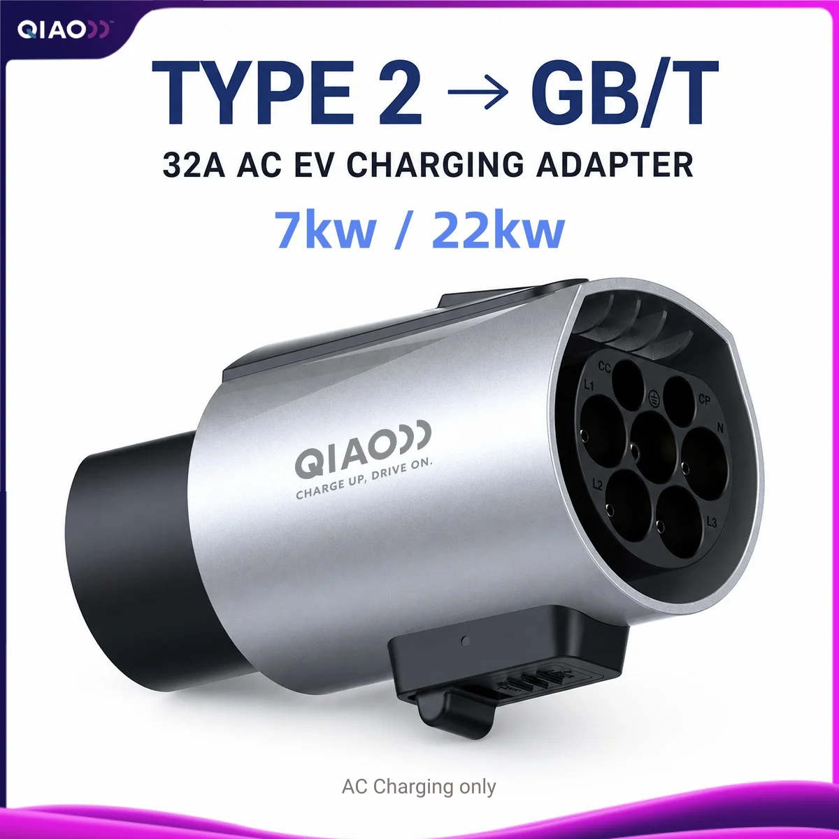 32A 7KW 22KW Type 2 to GBT EV Charger Adapter IEC62196 to GB/T Electric Vehicle Car EV Charging Converter for Chinese Standard
