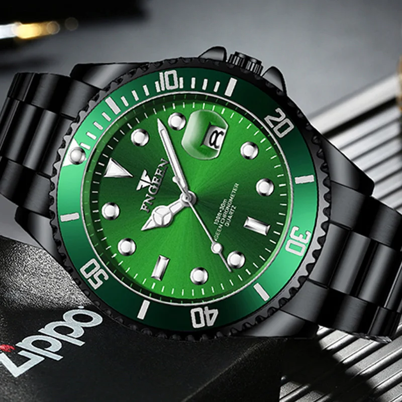 FNGEENS925 Ультратонкие кварцевые мужские часы Роскошный ремешок из нержавеющей стали Водонепроницаемые светящиеся повседневные деловые мужские наручные часы 2025 года