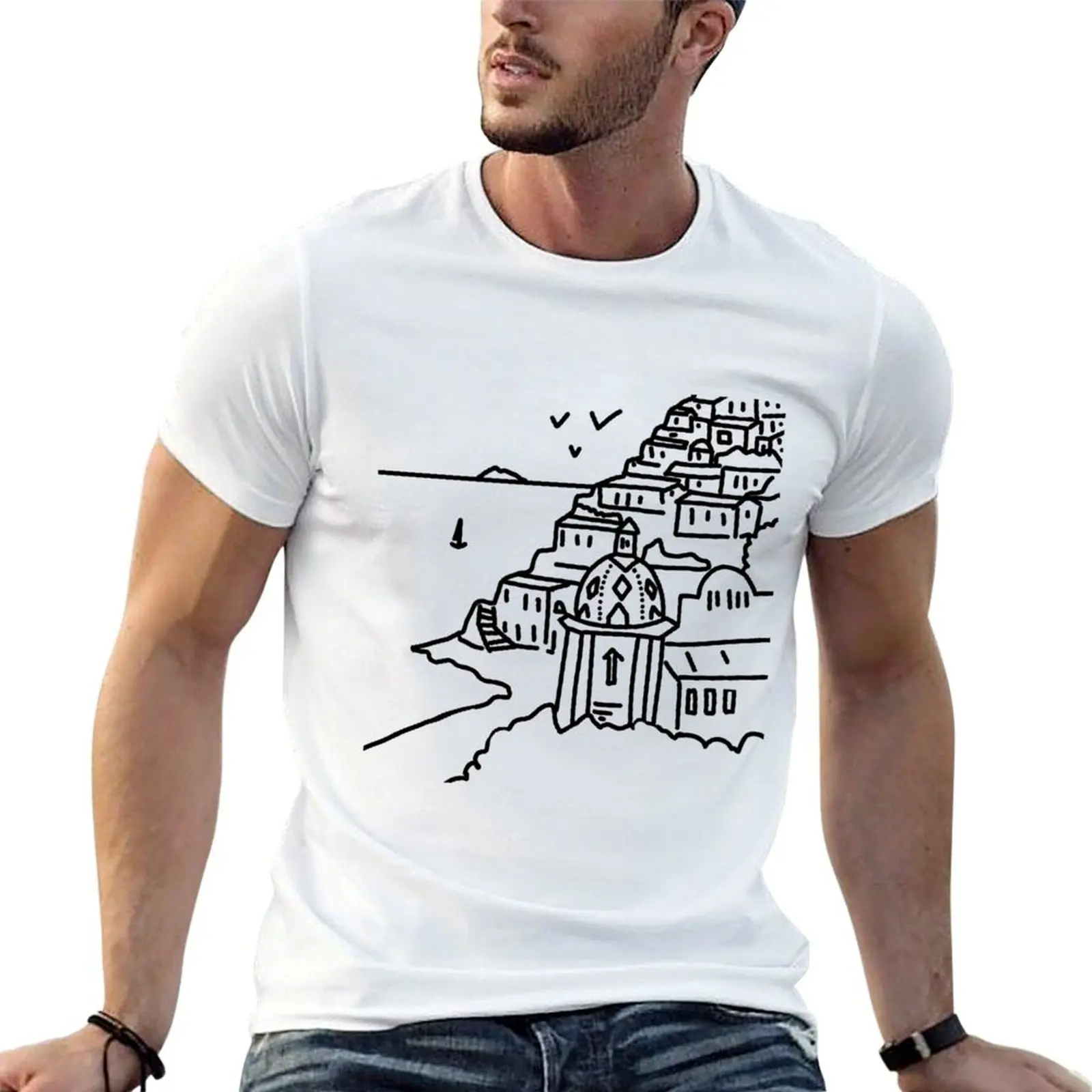 

Positano landscape T-Shirt t shirts for man pack cotton t shirt man luxury t shirts cotton 100% T-Shirt