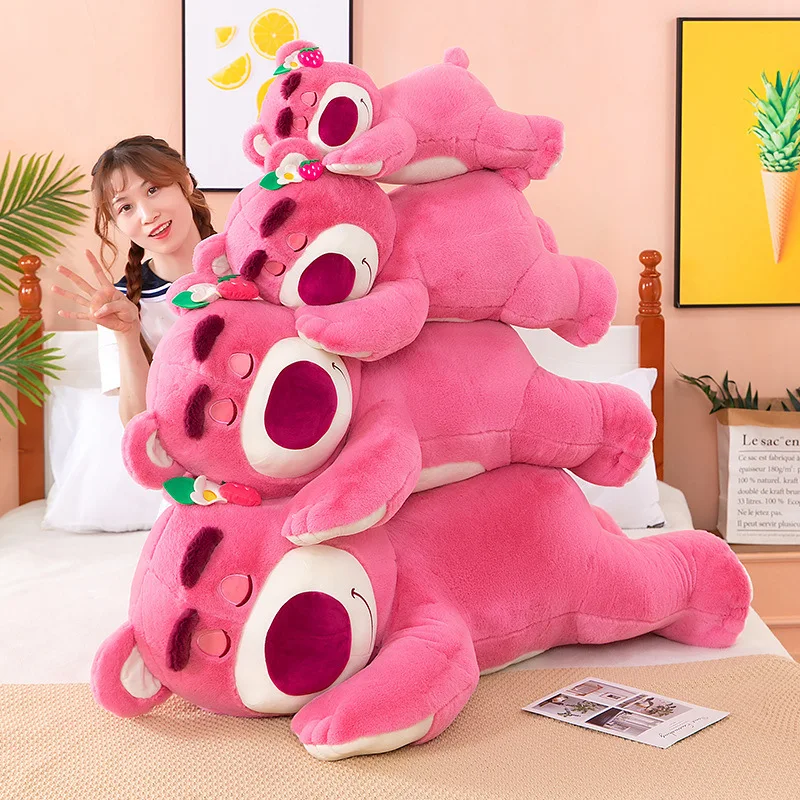 Disney Strawberry Bear Children's Plush Toy Pink Teddy Bear Cute Pillow Throw Pillow Cartoon Girl Gift Sofa Decoration 30-90cm