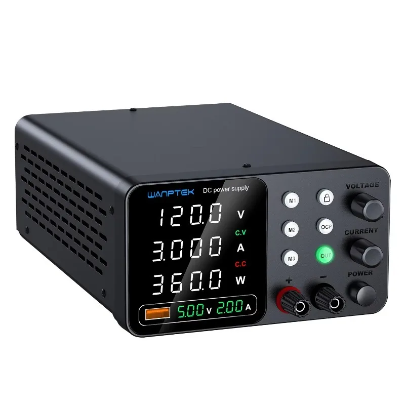 120V 3A BENCH DC ADJUSTABLE POWER SUPPLY, LAB, REPAIR, DIY, DESIGN, SCHOOL, BATTERY CHARGING, ELECTROPLATE, TPS-C1203H