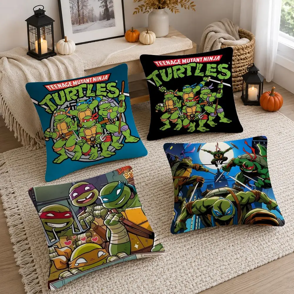 Teenage Mutant Ninja Turtles Cushion Cover Soft Fluffy Short Plush Throw Decorative Cushion Covers for Sofa Bedroom Home Decor