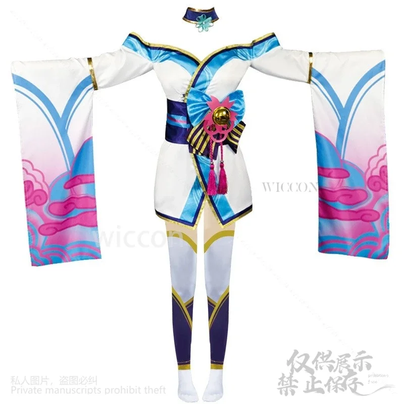 تأثيري @@ # ! أنيمي لعبة جامعة الأساطير كوس أهري!@ # ¥%&* فستان Spirit Blossom لوليتا باروكات أذن كوس للفتيات والنساء حسب الطلب