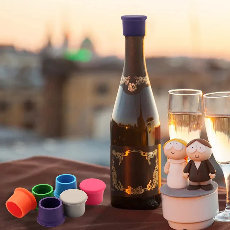 1/2/3/5Pcs Bottle Stopper  Food Grade Multicolor Silicone Wine Bottle Preservation Cover RedWine Leak Proof Stopper Cap