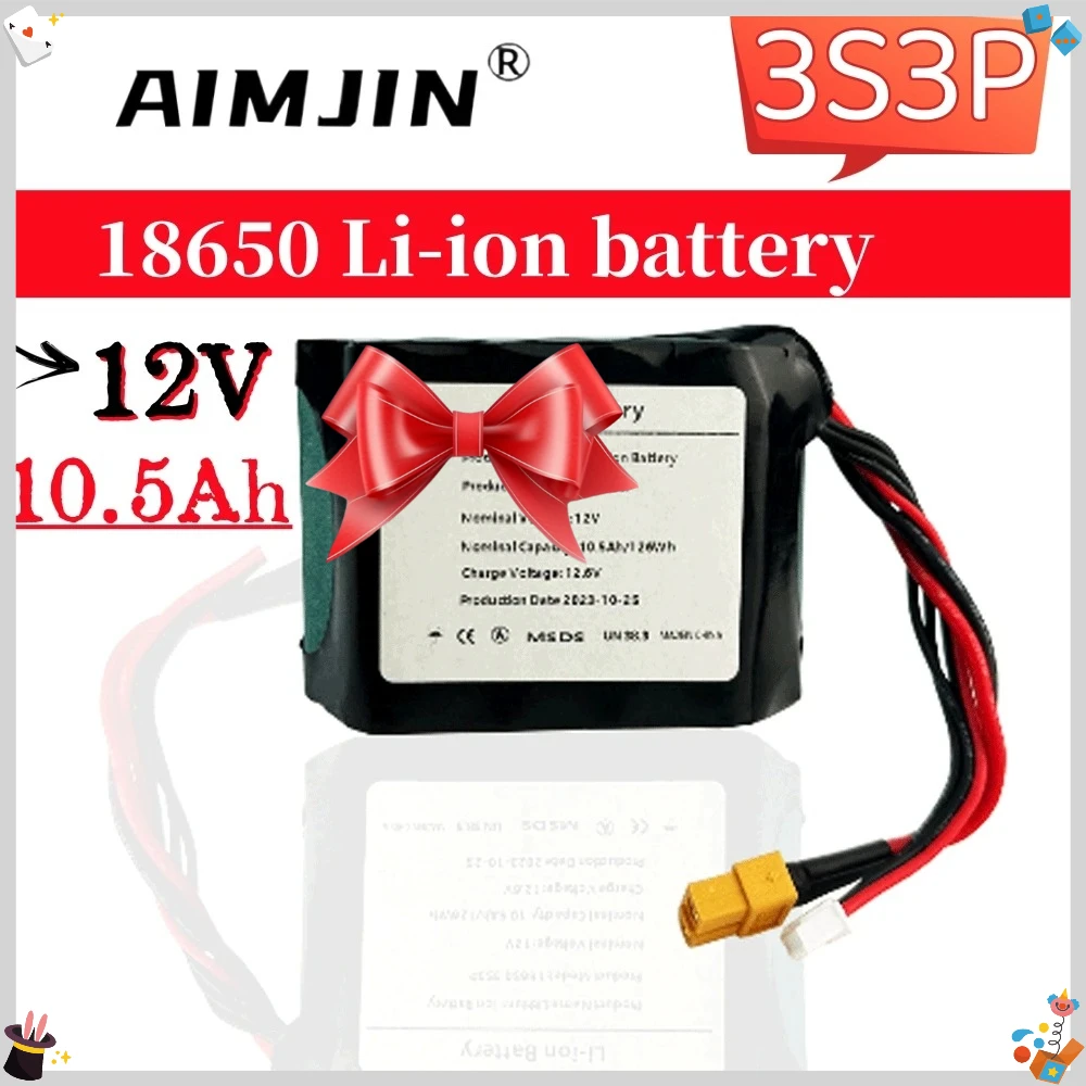 

best-seller 3S3P 12V 10.5Ah High Capacity UAV Rechargeable 12.6V Li-ion Battery for Various RC Airplane Quadrotor XH2.54-4P XT60