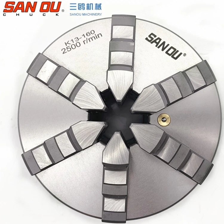 

SAN OU Brand K13-160 Six Jaw Self-Centering Chuck Lathe 160mm Scroll Chuck K13-160 with Hardened Steel SANOU Brand