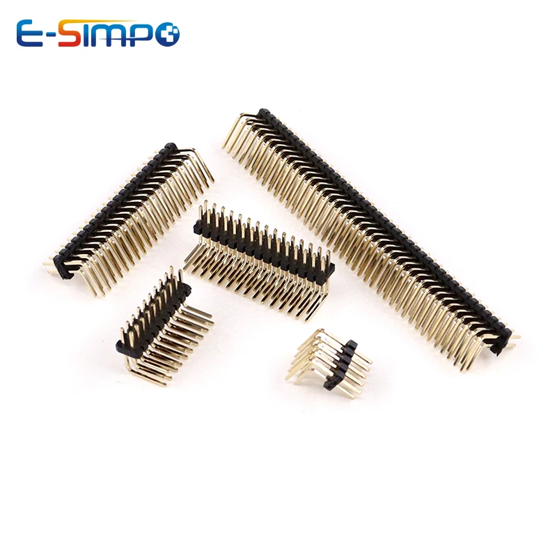 

5pcs 1.27mm Double Row Right Angle Pin Header socket 2 * 2/3/4/5/6/8/10/12-40/50P gold-plated
