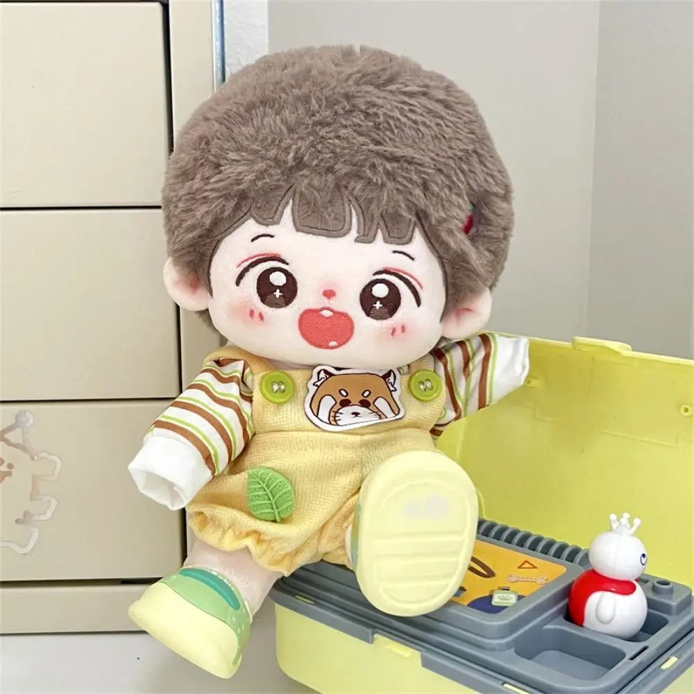 원피스 면 인형 의류 점프수트, DIY 의류, 동물 후드, 서스펜더 바지, 사랑스러운 미니, 20cm, 1 세트