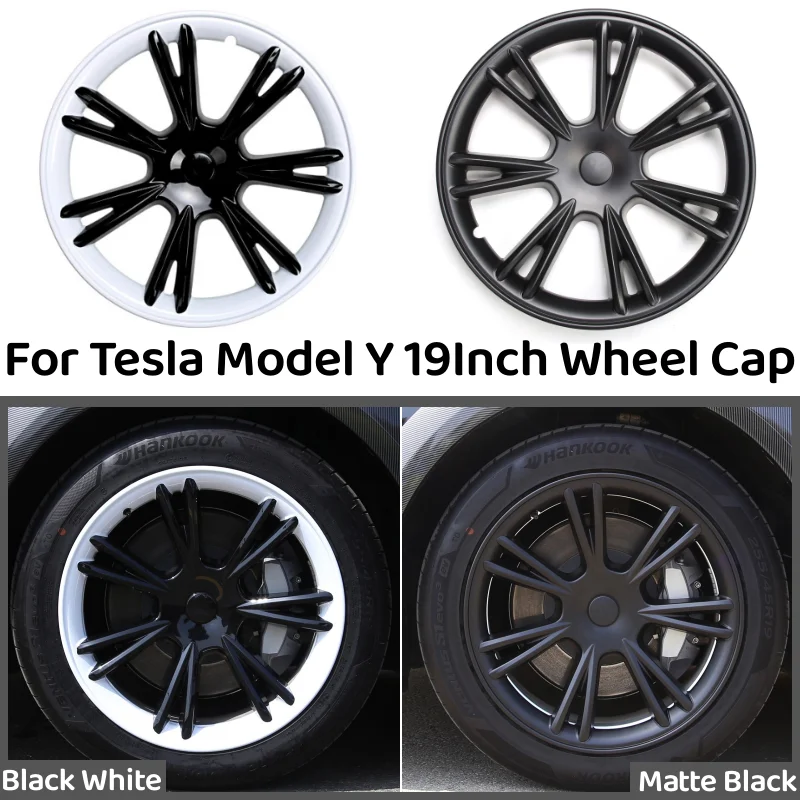 4PCS Hub Cap 19-Inch Performance Replacement Wheel Cap Automobile Hubcap Full Rim Cover Accessories for Tesla Model Y 2018-2023