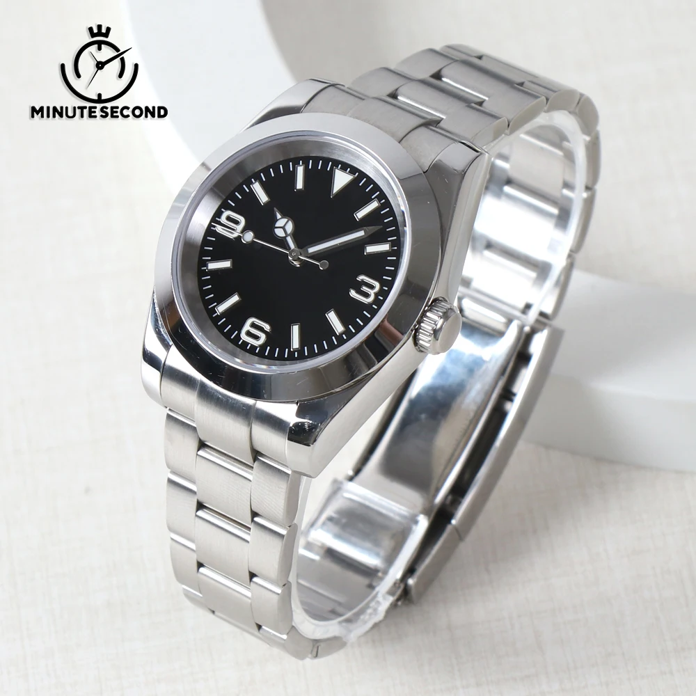 

MINUTESECOND NH35 Black 369 Dial NH35 watch Automatic Mechaninal 5BAR Waterproof Sapphire Crystal Oyster Strap NH35 Men's Watch