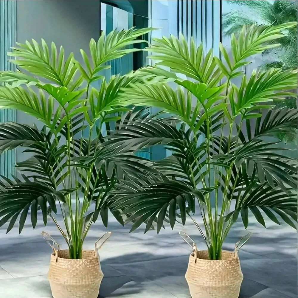 36 hojas Areca Palm simulación plantas verdes grandes árboles artificiales realistas adecuados para dormitorio sala de estar decoración al aire libre