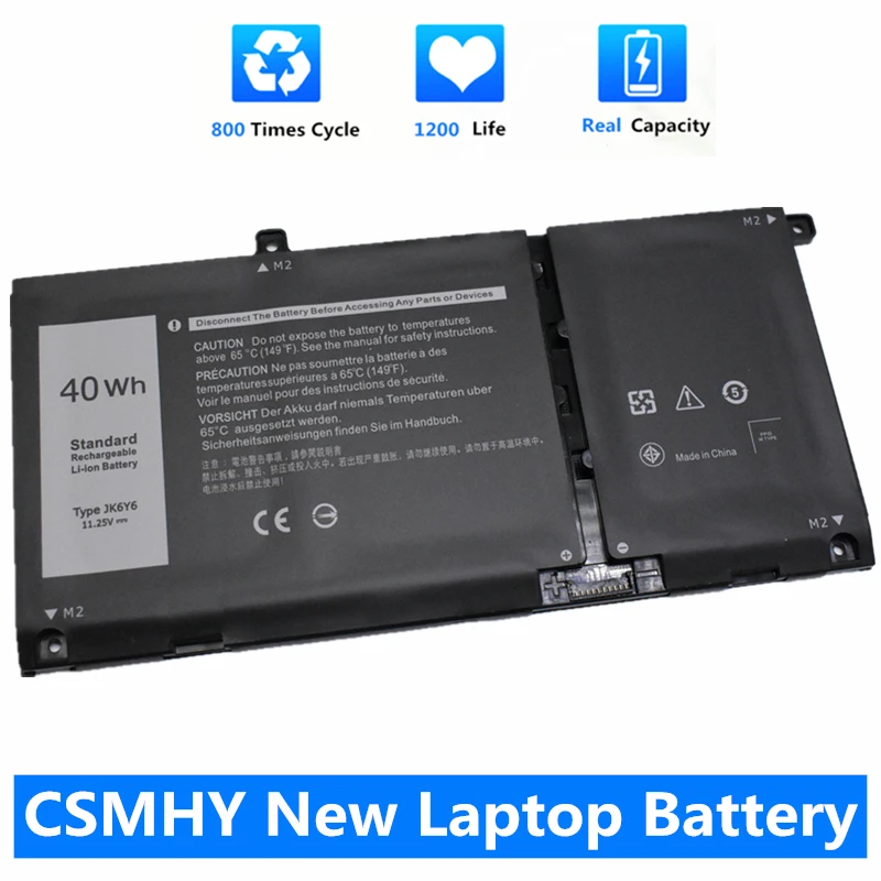 

CSMHY New JK6Y6 11.25V 40WH Laptop Battery For Dell Latitude 3410 3510 Vostro 14 5402 5501 5502 Inspiron 5300 5301 9077G H5CKD