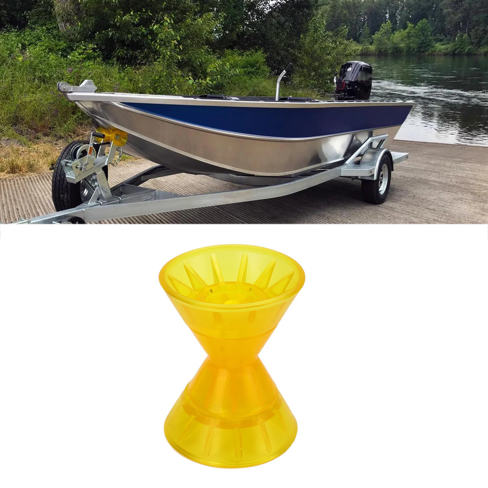 Rullo a forma di prua marina, 3 parti, riduzione dello trascinamento, PVC giallo stampato per rimorchio per camper, barca, camper