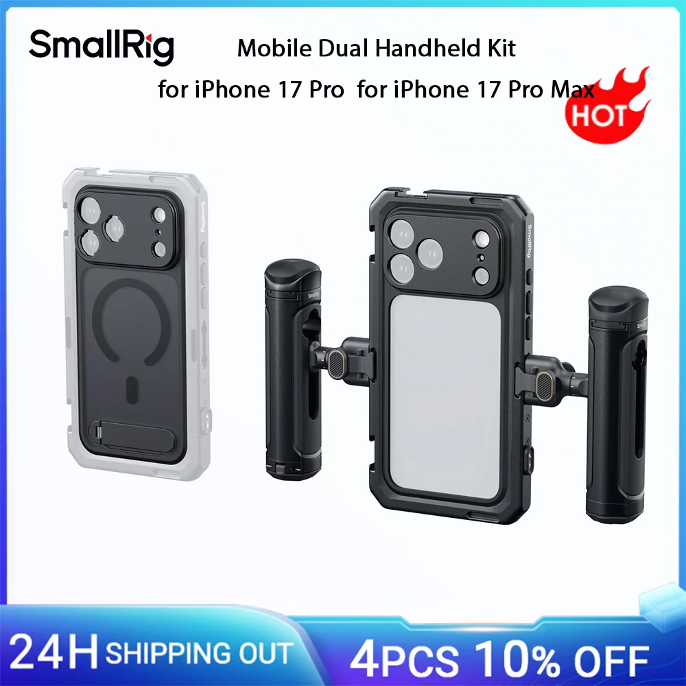 

SmallRig Mobile Dual Handheld Kit for iPhone 17 Pro /Pro Max w Rotatable Wireless Handle for Video Recording/YouTube/Shooting