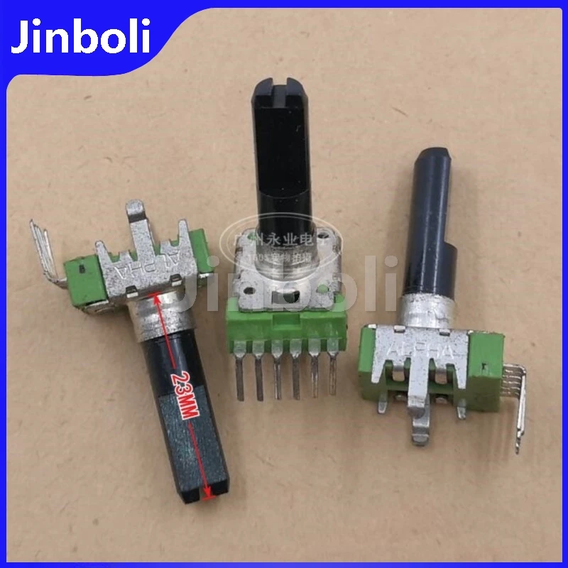 1PCS RK12 Type Double Vertical 6Pins A10K B50K AC10K With Midpoint Audio Volume Amplifier Potentiometer Half Shaft Length 23MM