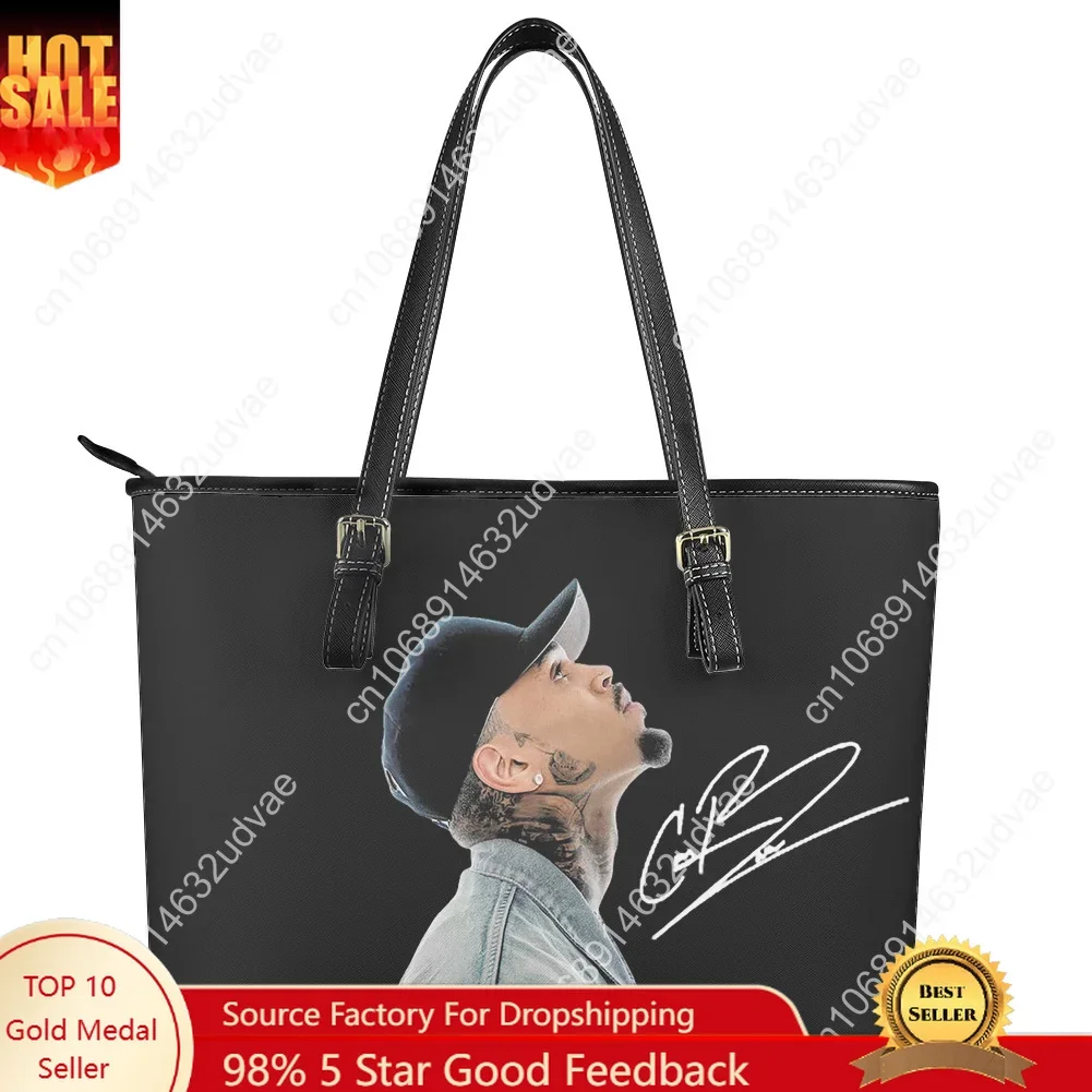 

Chris Brown Handbag Womens Mens Personalized Tote Bag Fashion Shoulder Bag Business Commuter Leather Purse Grocery Bag Gift