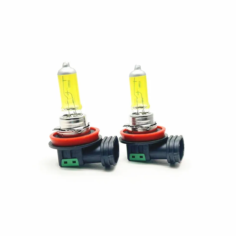 2 Pcs H11 12V 55W Yellow Lights 3000k Car Headlight Auto Fog Lamps Halogen Bulbs