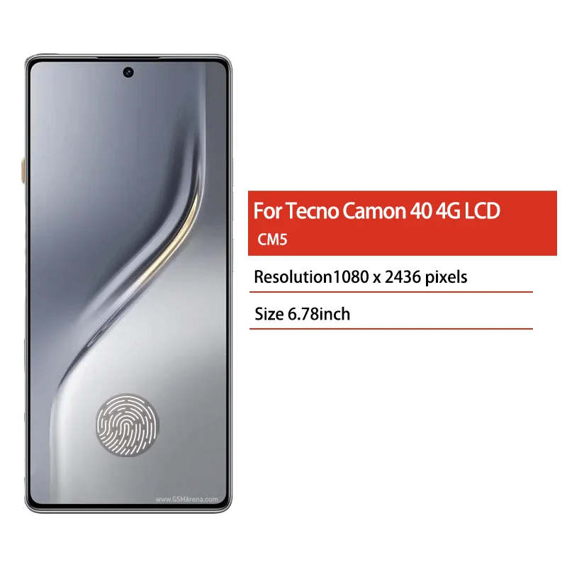 6,78-calowy ekran AMOLED do Tecno Camon 40 LCD CM5, zestaw wyświetlacza dotykowego z digitizerem do Tecno Camon40 4G, ramka wyświetlacza — zdjęcie produktu 2