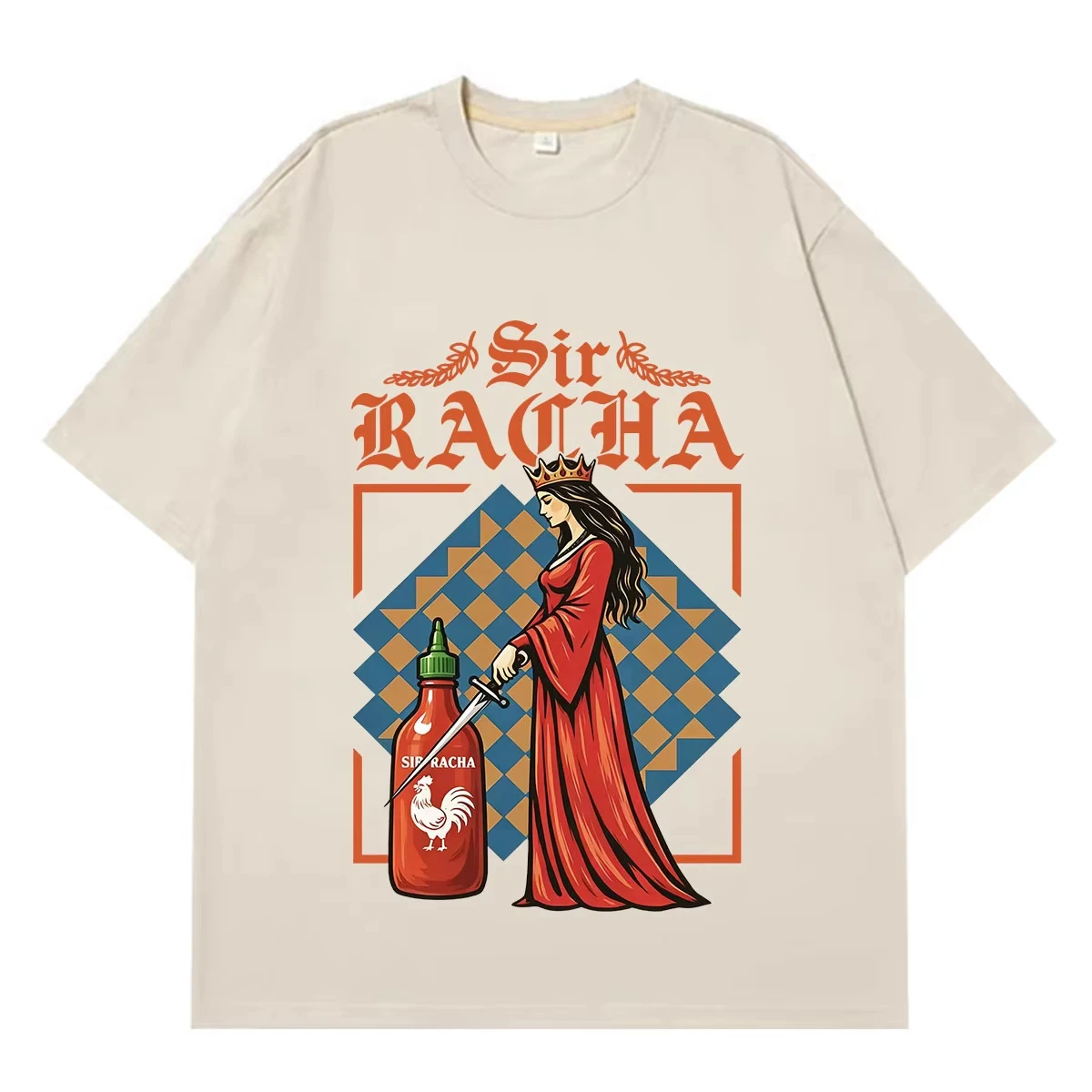 Sir Racha Funny Chili Sauce Graphic T-Shirt Men Women Clothing High Quality Casual Cotton Short Sleeve T-Shirts Fashion T Shirts