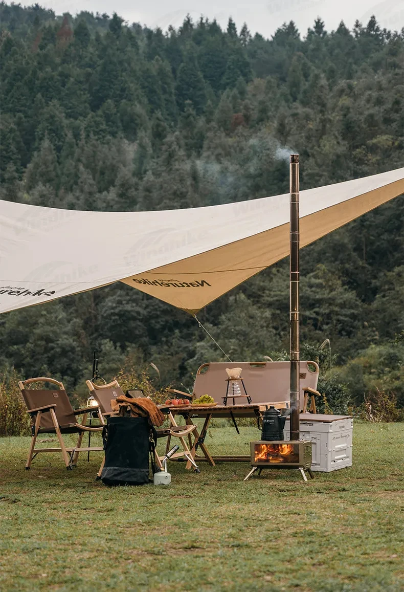 Imagem -05 - Naturehike-fogão a Lenha Destacável Aquecimento de Tenda de Inverno 18 m Fogão de Chaminé para Cozinhar Churrasqueira a Água Forno Multifuncional Inverno