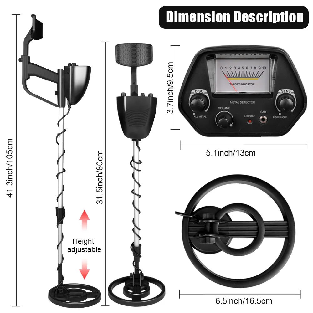 MD-4030P Portable Folding High Accuracy Underground Gold Detector LCD Display Outdoor Hand-held Metal Detector Seeker Treasure