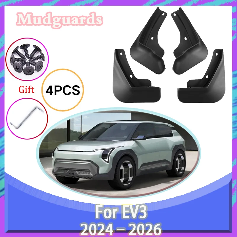 

Mud Flaps Mudflap MudFlaps 2024 For Kia EV3 GT Line 2025 2026 Mudguards Wheel Guard Splash Guards Rear Fender Car Accessories