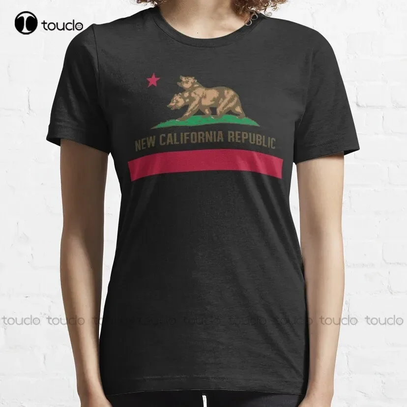 California Republic State Flag Classic T-Shirt Oversized T Shirts Custom Aldult Teen Unisex Digital Printing Tee Shirt Xs-5Xl