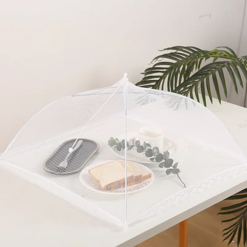 Kitchen Foldable Food Mesh Cover Anti-fly Umbrella Tent Cover Vegetable Fruit Breathable Insect-Proof Lid Food Protection Gadget