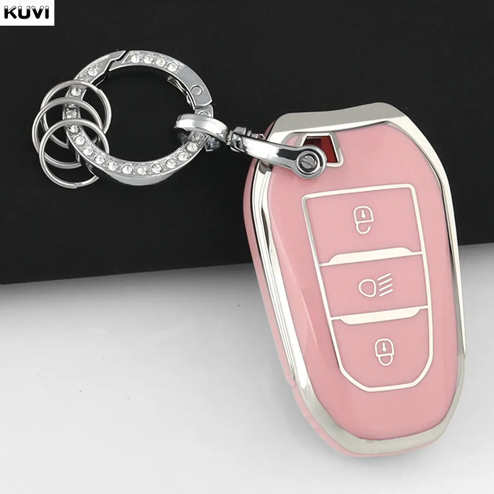 

NEW TPU Key Case Keychain Holder Key Cover For Peugeot 207 208 3008 206 308 508 2008 407 5008 301 For Citroen C3 C4 C5 Berlingo