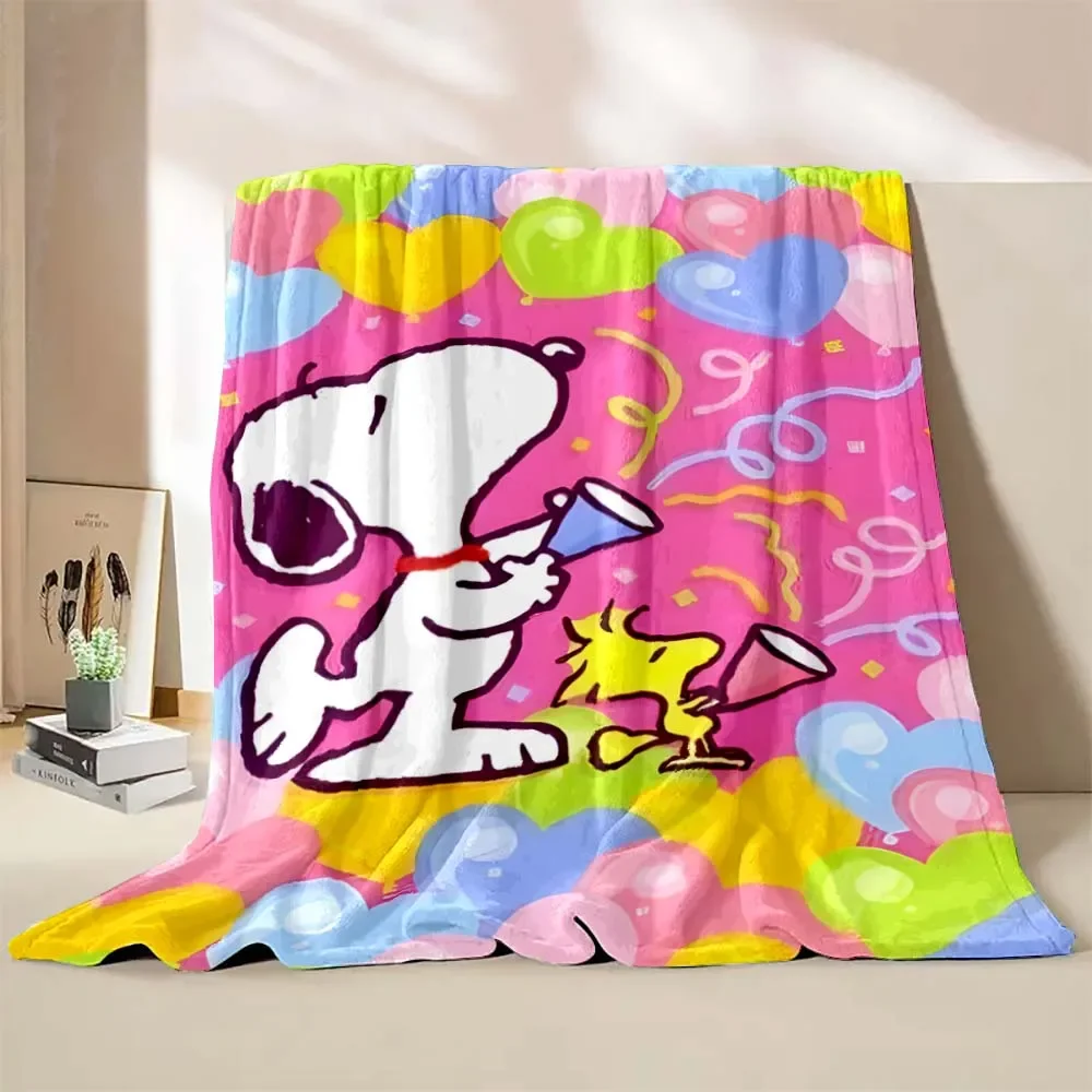 Snoopy Dog Blanket Soft Fluffy Cartoon Throw King Size Luxury Blanket Kid Boy Adult Sofa Bed Blanket Cover Throw Birthday Gift