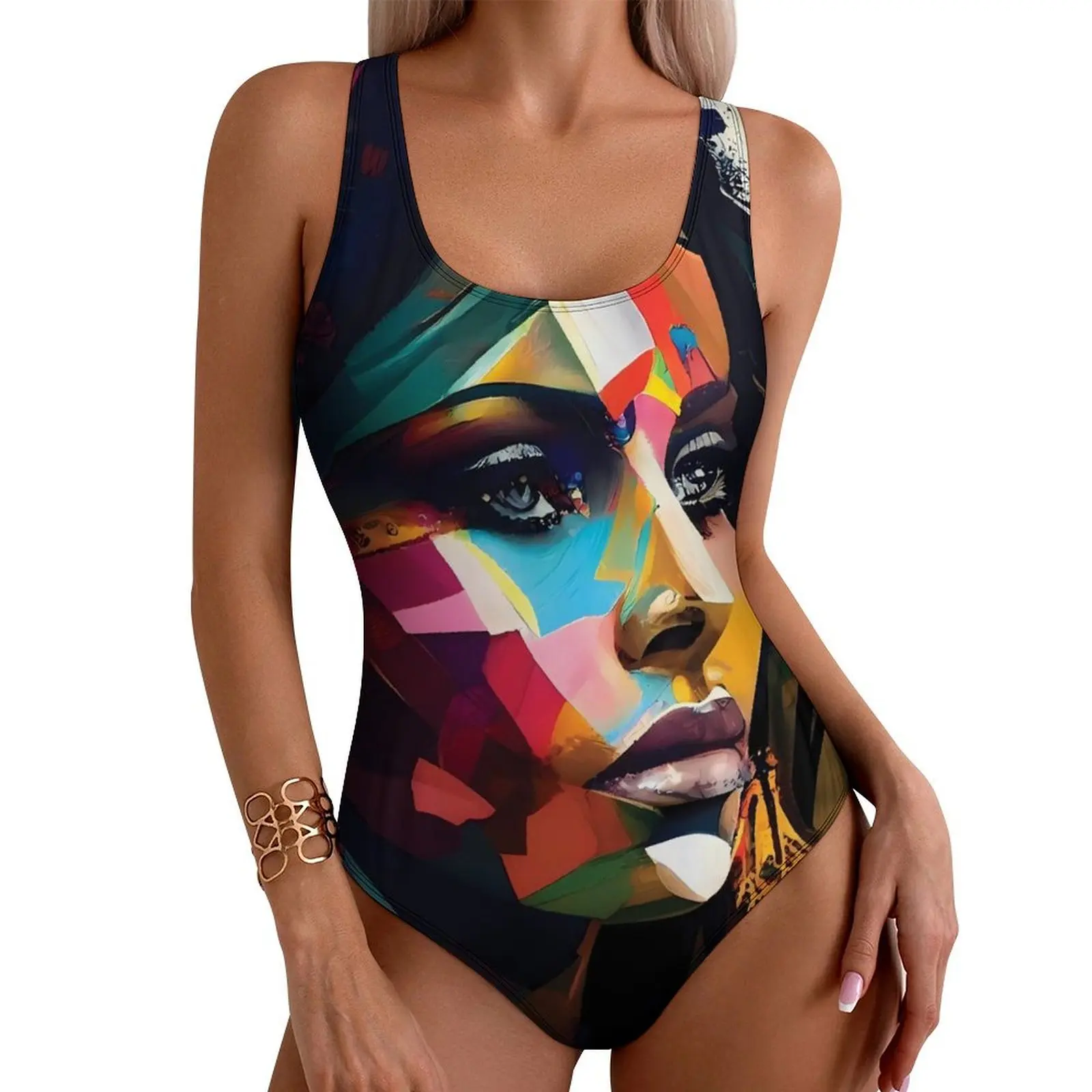 

Character Avatars Swimsuit Sexy Abstract Woman Women Swimwear One Piece Sweet Swimsuits Fitness Push Up High Cut Monokini