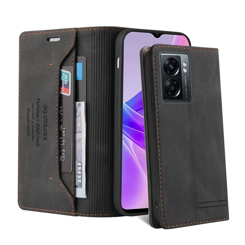 Wallet Flip Leather Texture Case For OPPO A96 A95 A94 A92 A78 A77 A76 A74 A73 A72 A58 A57 A54 A53 A52 A36 A35 A33 A32 A16 A15