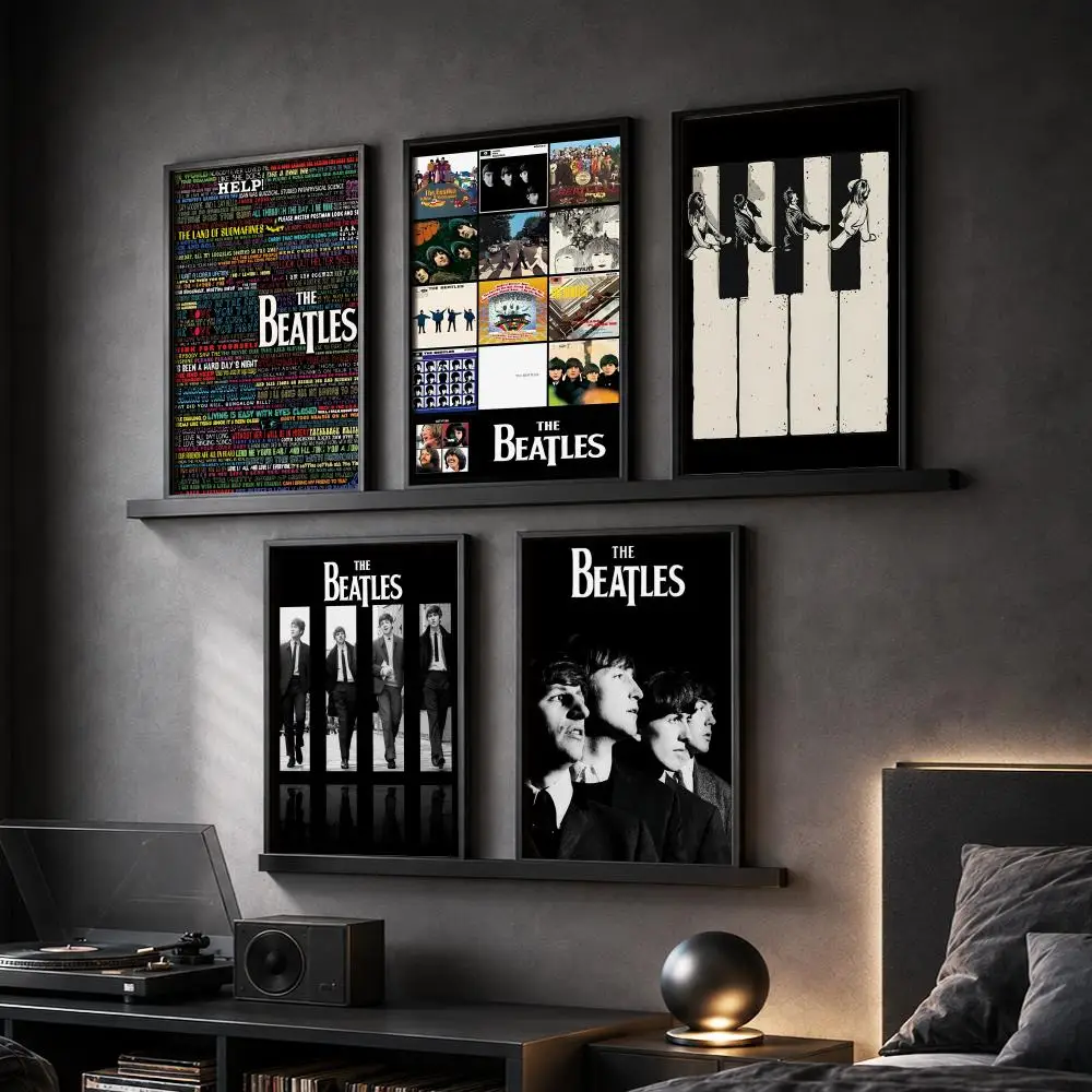 The B-Beatles Band Painting Calligraphy Canvas Poster Art for Bedroom Living Room Home Decor Wall Decoration Decals Gift