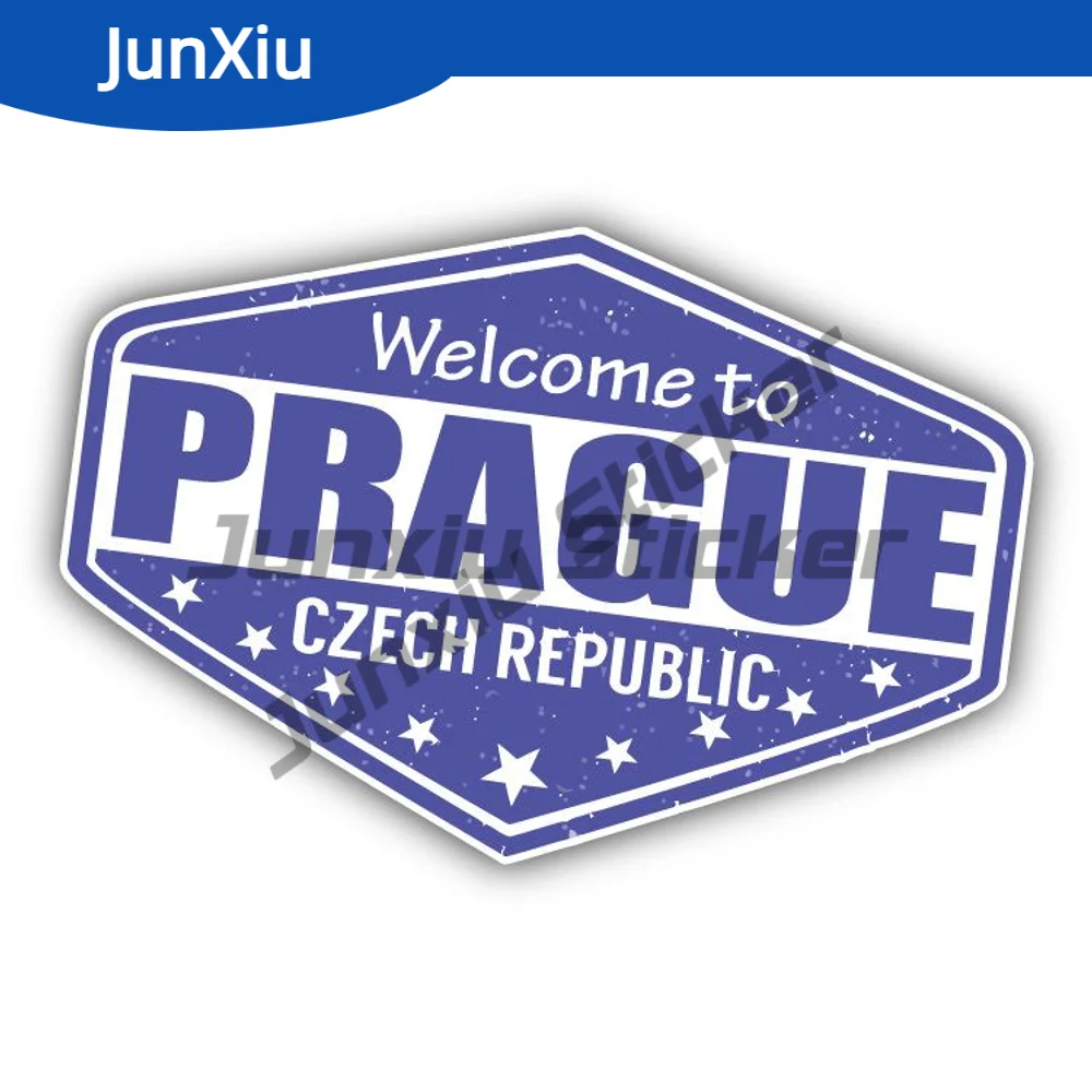 

Prague City Sticker Czech Republic Travel Stamp Waterproof Scratch-proof Exterior Decals Stickers For Car Decoration Suv Body