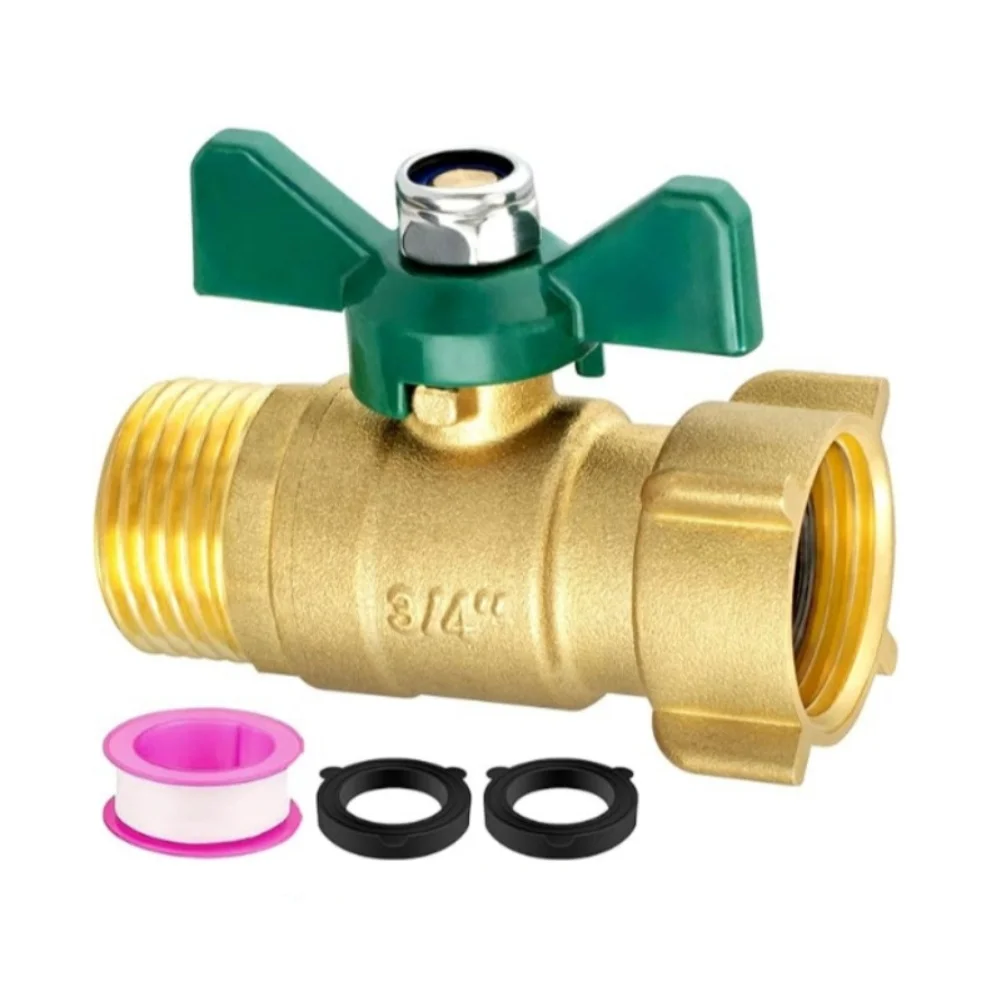 Brass Shut Off Valve for Garden Hoses with 3/4 Inch Standard Thread and 0.6 Inch Internal Passage for Efficient Flow