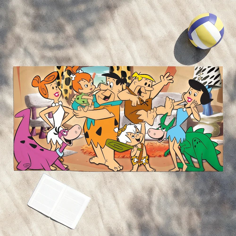 Classic Cartoon F-Flint-stones-S Towel Soft Lightweight Anti-Sand Large Beach Towel Quick-Drying Bath Sports Family