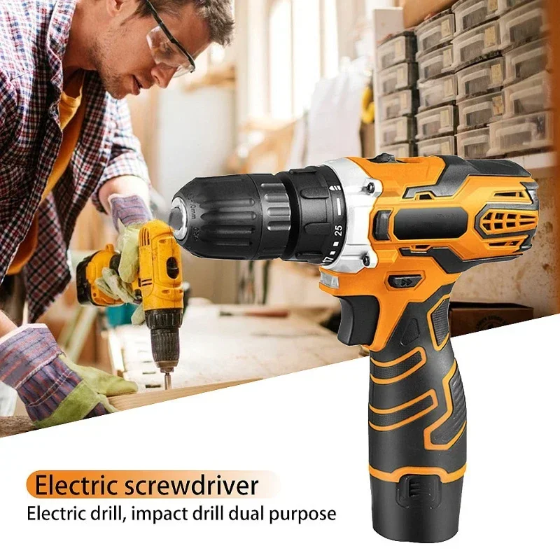 12V 16.8V 21V Cordless Electric Drill Charging Drill Wireless Electric Screwdriver Driver Hammer Drill Lithium-Ion Power Tools