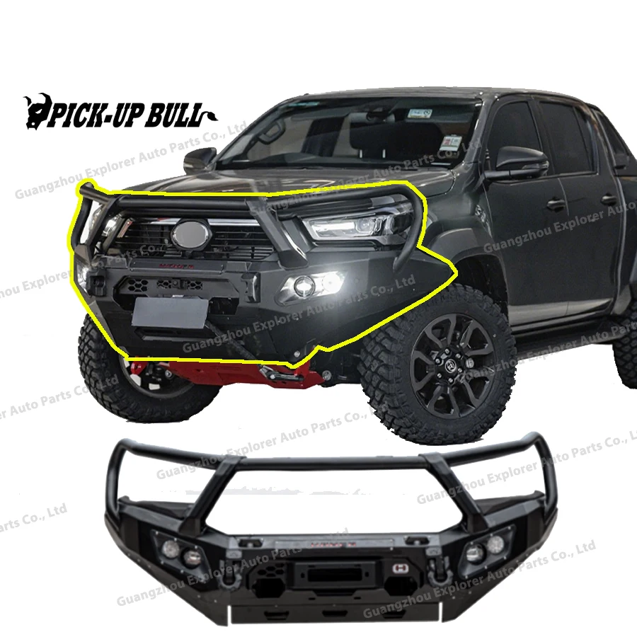 

Новые товары, заводской стальной передний бампер для Hilux Revo Rocco Vigo для переднего бампера Ranger, универсальный стиль